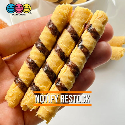 Rolled Wafer Fake Food Dessert Not A Toy Realistic Imitation Life Like Bendable Pvc Plastic 5 Pcs