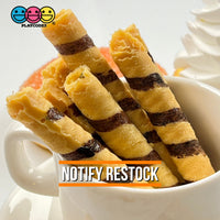 Rolled Wafer Fake Food Dessert Not A Toy Realistic Imitation Life Like Bendable Pvc Plastic 5 Pcs