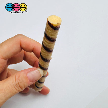 Rolled Wafer Fake Food Dessert NOT a Toy Realistic Imitation Life Like Bendable PVC Plastic 5 pcs E - Fake Food