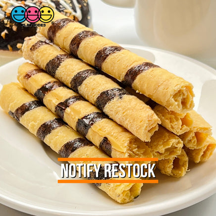 Rolled Wafer Fake Food Dessert Not A Toy Realistic Imitation Life Like Bendable Pvc Plastic 5 Pcs
