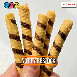 Rolled Wafer Fake Food Dessert Not A Toy Realistic Imitation Life Like Bendable Pvc Plastic 5 Pcs