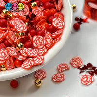 Rose Bouquet Faux Gold Beads Sprinkles Fimo Valentines Mix Glitter Cupid Funfetti Sprinkle