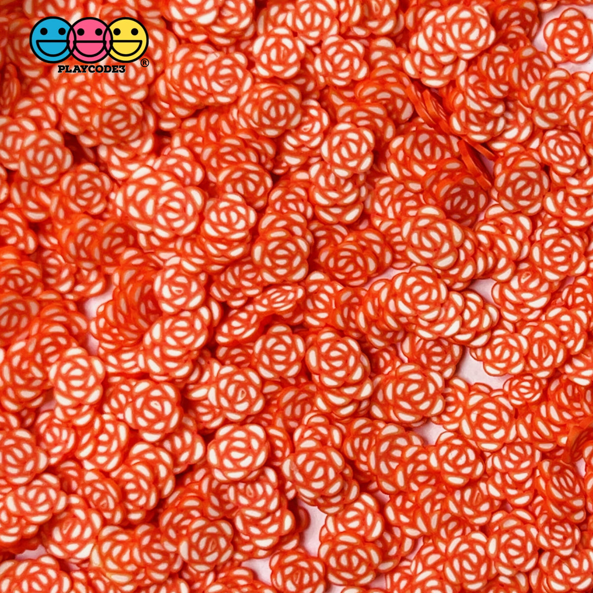 Rose Red Fimo Slices Flowers Sprinkles 5mm Valentines| PLAYCODE3