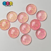 Round Dome Gitter Red Pink Green Christmas Valentine’s Day Holiday Flatback Cabochons Decoden
