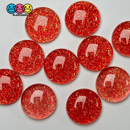 Round Dome Gitter Red Pink Green Christmas Valentine’s Day Holiday Flatback Cabochons Decoden