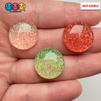 Round Dome Gitter Red Pink Green Christmas Valentine’s Day Holiday Flatback Cabochons Decoden