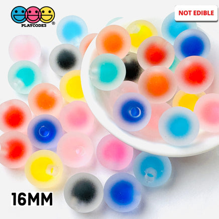 16Mm Round Frosting Acrylic Beads Half Hole Frog Spawn 9 Colors Slime Filler Cabochons Decoden