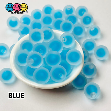 16Mm Round Frosting Acrylic Beads Half Hole Frog Spawn 9 Colors Slime Filler Cabochons Decoden