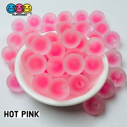 16Mm Round Frosting Acrylic Beads Half Hole Frog Spawn 9 Colors Slime Filler Cabochons Decoden
