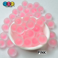 16Mm Round Frosting Acrylic Beads Half Hole Frog Spawn 9 Colors Slime Filler Cabochons Decoden
