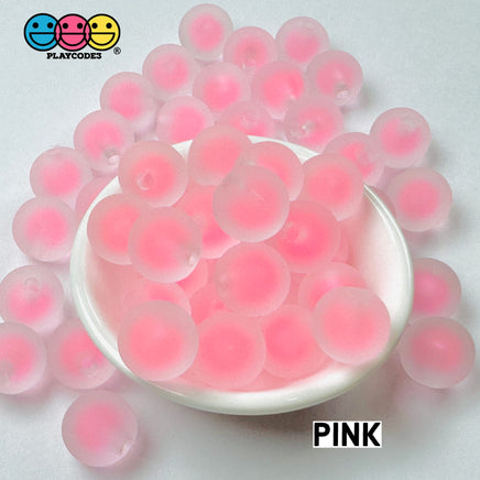 16Mm Round Frosting Acrylic Beads Half Hole Frog Spawn 9 Colors Slime Filler Cabochons Decoden