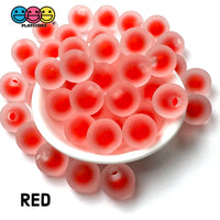 16Mm Round Frosting Acrylic Beads Half Hole Frog Spawn 9 Colors Slime Filler Cabochons Decoden