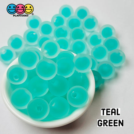 16Mm Round Frosting Acrylic Beads Half Hole Frog Spawn 9 Colors Slime Filler Cabochons Decoden