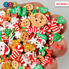 Rudolphs Christmas Dream Mix Fimo Snowflake Santa Gingerbread Man Polymer Clay Fake Sprinkles