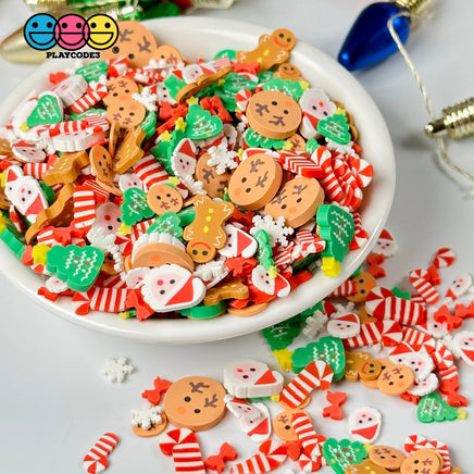 Rudolphs Christmas Dream Mix Fimo Snowflake Santa Gingerbread Man Polymer Clay Fake Sprinkles