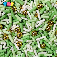 Saint Patricks Day Clay Sprinkles Gold Beads Mix Decoden Jimmies 20 Grams Sprinkle