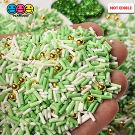 Saint Patricks Day Clay Sprinkles Gold Beads Mix Decoden Jimmies Sprinkle
