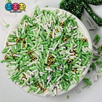 Saint Patricks Day Clay Sprinkles Gold Beads Mix Decoden Jimmies Sprinkle