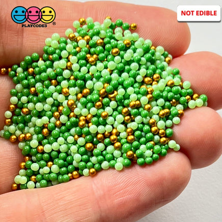 Saint Patricks Day Mix Nonpareil Glass 1.9Mm Beads Caviar Faux Sprinkles Decoden Bead