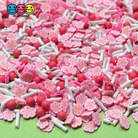 Sakura Cherry Blossom Fimo Flower Mix Fake Clay Sprinkles Confetti Decoden Jimmies Funfetti Sprinkle