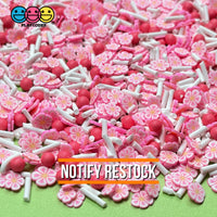 Sakura Cherry Blossom Fimo Flower Mix Fake Clay Sprinkles Confetti Decoden Jimmies Funfetti Sprinkle