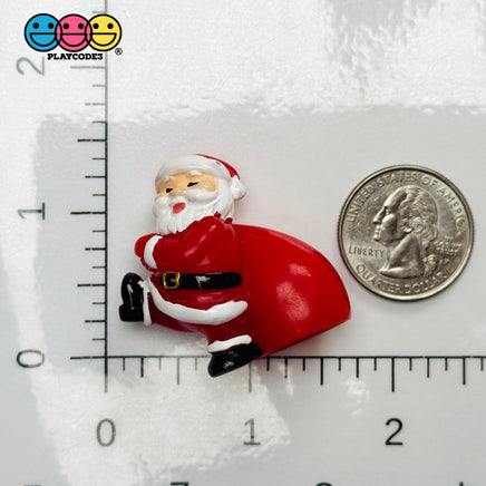 Santa Carrying Toy Sack Christmas Holiday Cabochon Charm Decoden 1 pcs Charm