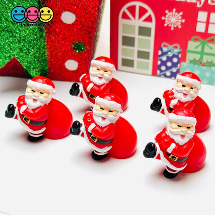 Santa Carrying Toy Sack Christmas Holiday Cabochon Charm Decoden 1 pcs Charm