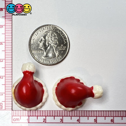 Santa Claus Hat 3D Charm Christmas Charms Cabochons 10 Pcs