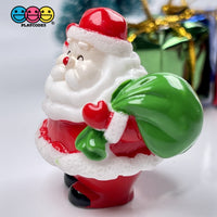 Santa Claus With Bag Of Gifts Miniature Charm Christmas Resin Cabochons 5 Pcs