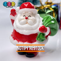 Santa Claus With Bag Of Gifts Miniature Charm Christmas Resin Cabochons 5 Pcs