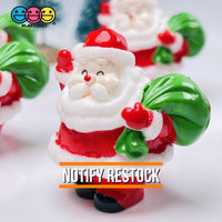 Santa Claus With Bag Of Gifts Miniature Charm Christmas Resin Cabochons 5 Pcs