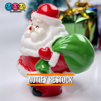 Santa Claus With Bag Of Gifts Miniature Charm Christmas Resin Cabochons 5 Pcs