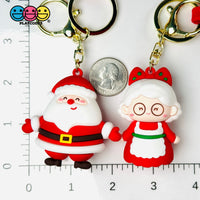 Santa Clause Christmas Holiday Carol Mrs. Key Chain Cabochons Decoden Charm 2 Pcs