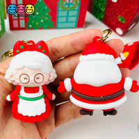 Santa Clause Christmas Holiday Carol Mrs. Key Chain Cabochons Decoden Charm 2 Pcs