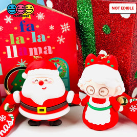 Santa Clause Christmas Holiday Carol Mrs. Key Chain Cabochons Decoden Charm 2 Pcs Mixes(2Pcs 1/Mr.