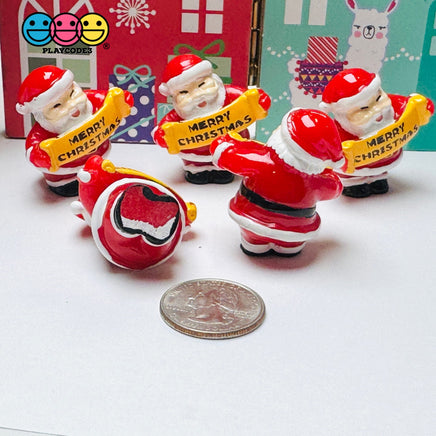 Santa Holding Merry Christmas Holiday Christmas Sign Cabochon Charm 1 pcs Charm