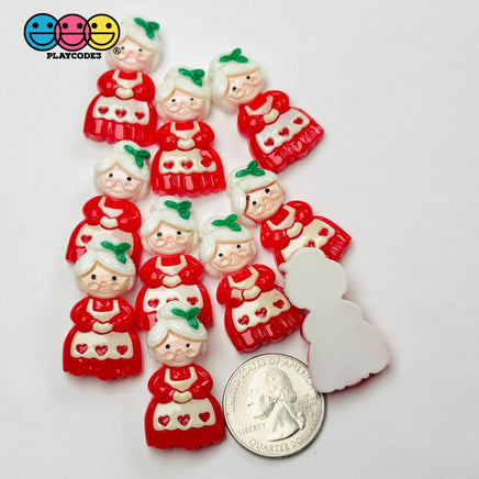 Santa Clause Wife Christmas Holiday Flatback Cabochons Decoden Charm 10 pcs PLAYCODE3 Charm