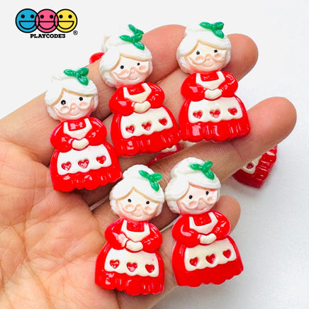 Santa Clause Wife Christmas Holiday Flatback Cabochons Decoden Charm 10 pcs PLAYCODE3 Charm