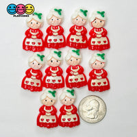 Santa Clause Wife Christmas Holiday Flatback Cabochons Decoden Charm 10 pcs PLAYCODE3 Charm