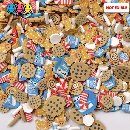 Santas Midnight Snack Milk Cookies Gingerbread Man Candy Canes Fimo Christmas Mix Fake Sprinkles