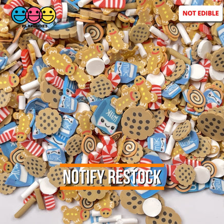 Santas Midnight Snack Milk Cookies Gingerbread Man Candy Canes Fimo Christmas Mix Fake Sprinkles