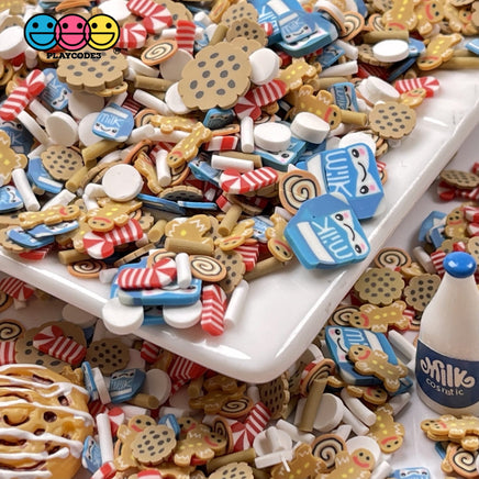 Santas Midnight Snack Milk Cookies Gingerbread Man Candy Canes Fimo Christmas Mix Fake Sprinkles