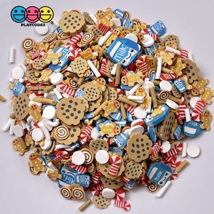 Santas Midnight Snack Milk Cookies Gingerbread Man Candy Canes Fimo Christmas Mix Fake Sprinkles