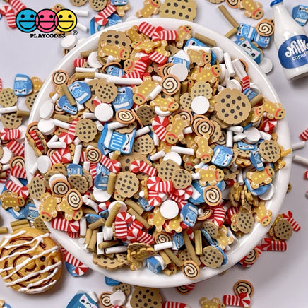 Santas Midnight Snack Milk Cookies Gingerbread Man Candy Canes Fimo Christmas Mix Fake Sprinkles