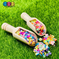 Scoop Wooden Mini Spoon Beveled Natural Wood Candy Scooper Woodcraft 10Pcs