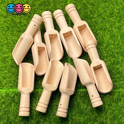 Scoop Wooden Mini Spoon Beveled Natural Wood Candy Scooper Woodcraft 10Pcs