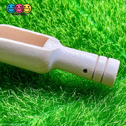 Scoop Wooden Mini Spoon Beveled Natural Wood Candy Scooper Woodcraft 10Pcs