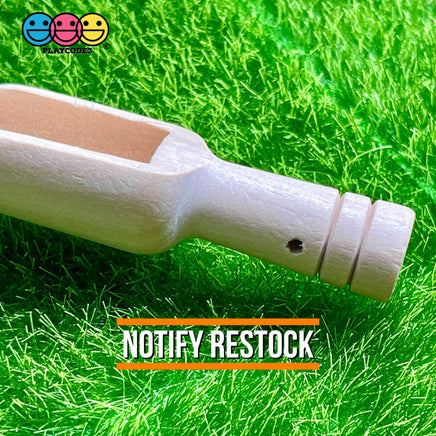 Scoop Wooden Mini Spoon Beveled Natural Wood Candy Scooper Woodcraft 10Pcs