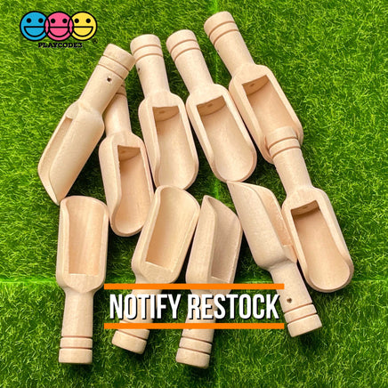 Scoop Wooden Mini Spoon Beveled Natural Wood Candy Scooper Woodcraft 10Pcs