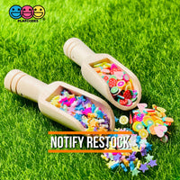 Scoop Wooden Mini Spoon Beveled Natural Wood Candy Scooper Woodcraft 10Pcs